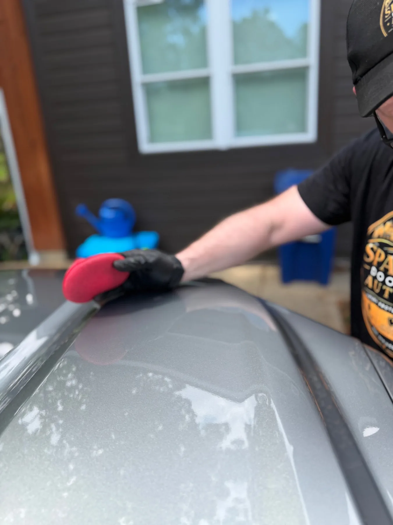 Hand application of ceramic coating